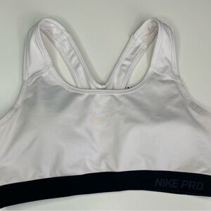 Nike Pro Women's Med White and Black Sports Bra